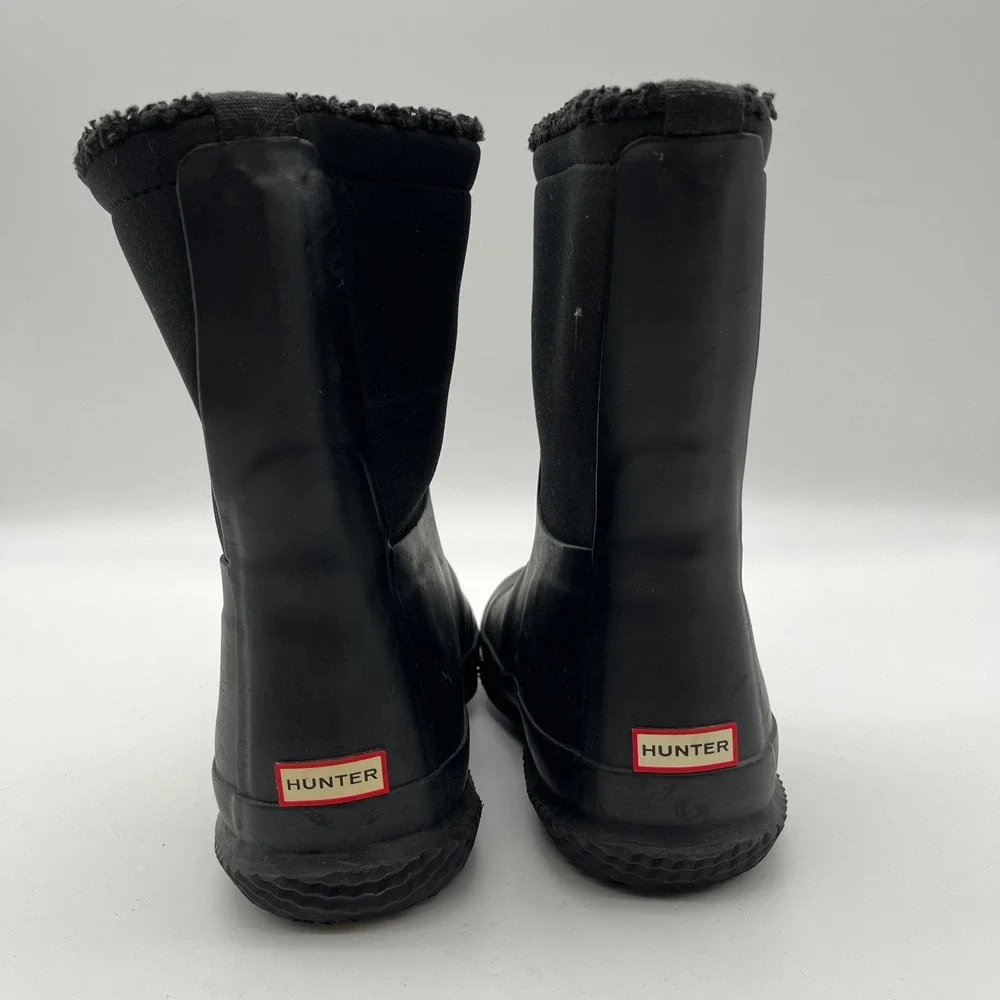 Hunter Kids Black Sherpa Lined Neoprene Rubber Rain Winter Boots UK 2 US 3 4